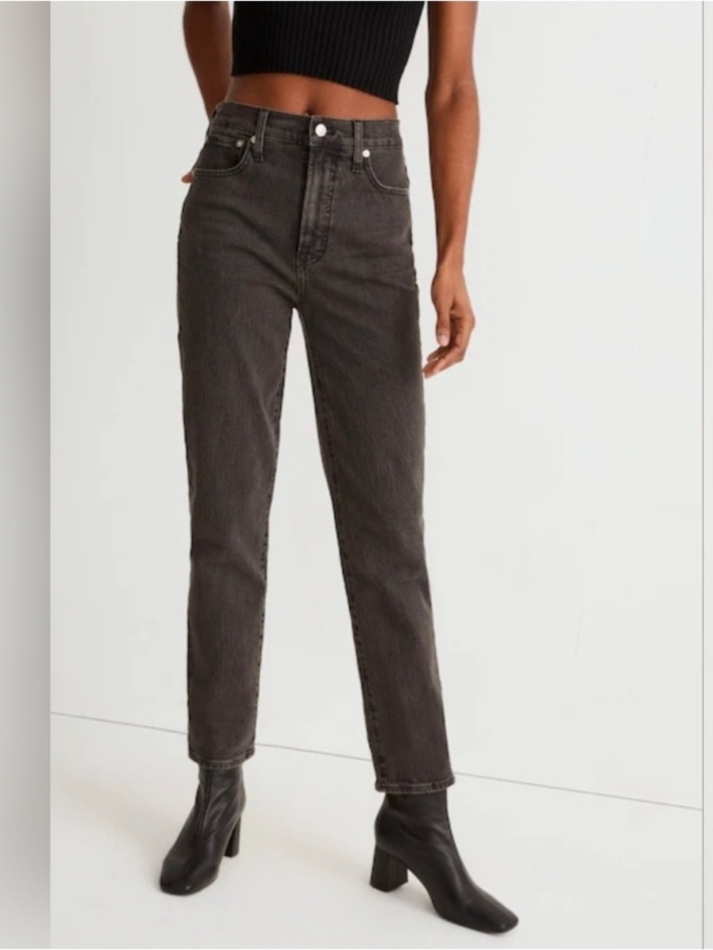 Madewell Perfect Vintage Jean High Rise Straight Leg Black Size 28